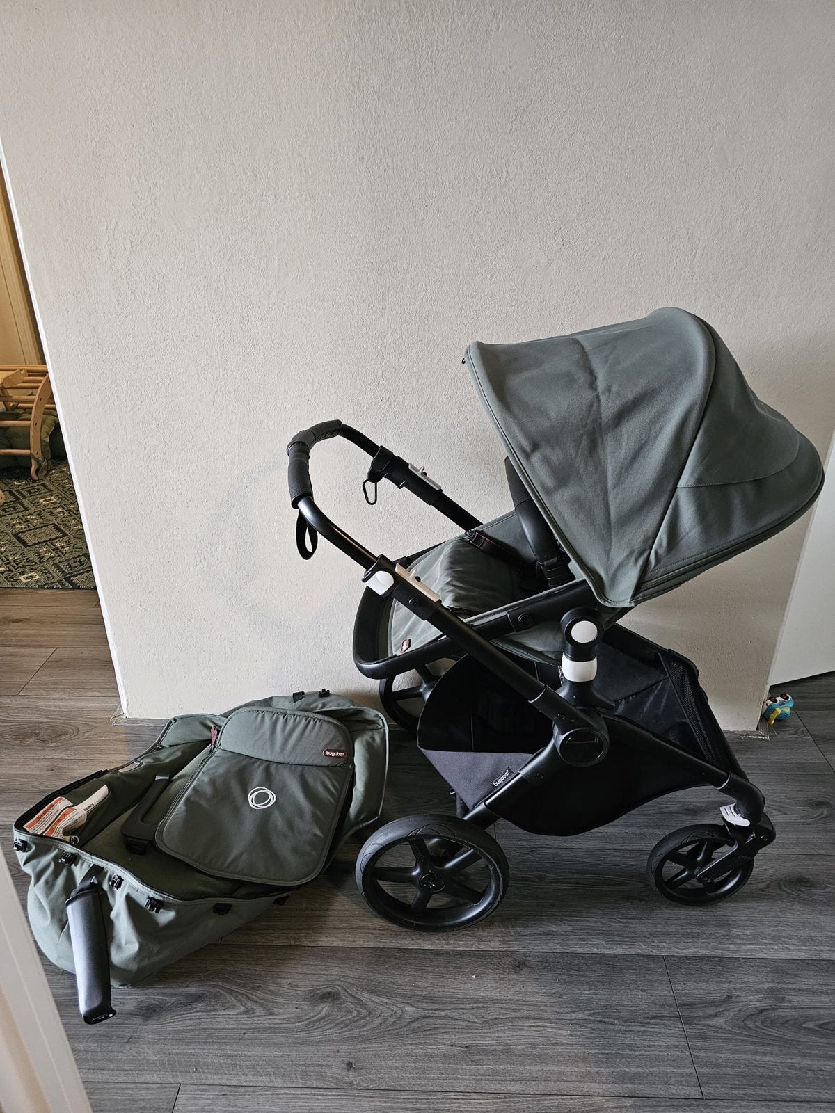 Bugaboo Fox Cub Kinderwagen Forest Green, Gebruikt, Bugaboo, Verstelbare duwstang, Ophalen