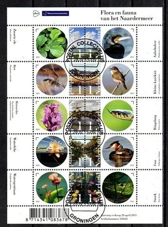 Nederland nr. 3289-98v Flora en fauna Naardermeer gestempeld, Ophalen of Verzenden, Na 1940, Gestempeld
