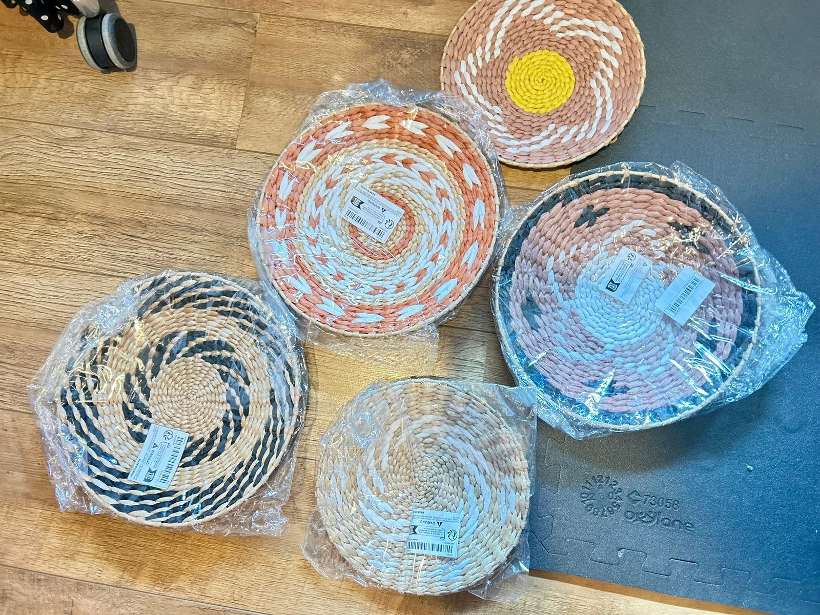 Nieuw 5x wandborden van zeegras., Boho, Meerkleurig, Nieuw, Ophalen of Verzenden