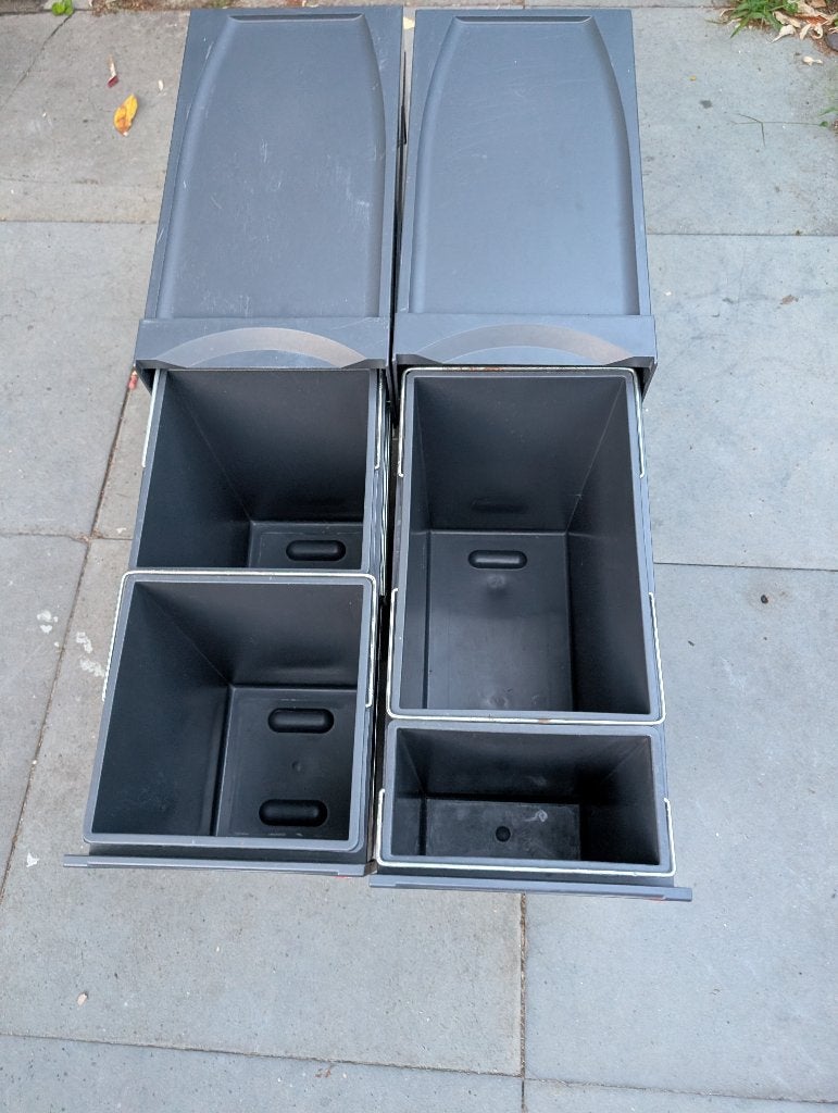 Hailo inbouw prullenbak, Ophalen, Gebruikt, 40 liter of meer, Metaal