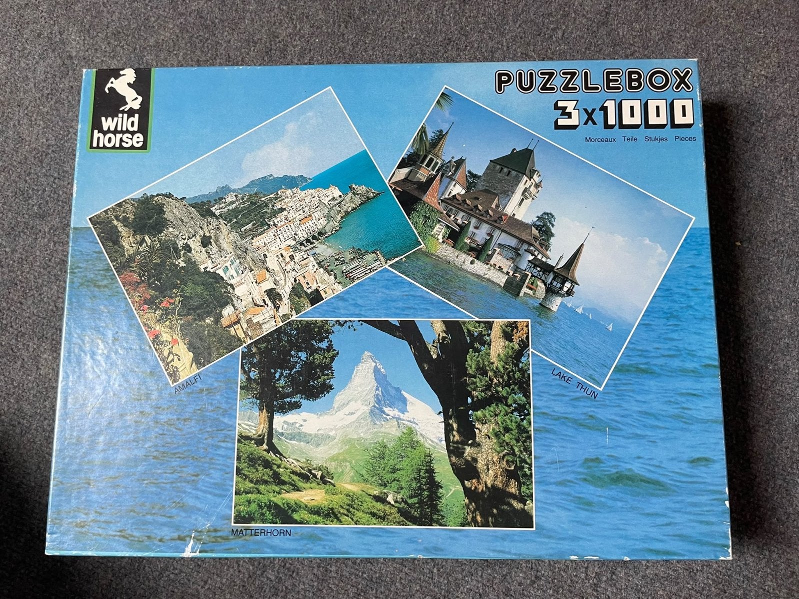 Wild Horse Puzzelbox 3x1000 stukjes - Landschappen, Hobby en Vrije tijd, Ophalen of Verzenden, Meer dan 1500 stukjes, Gebruikt