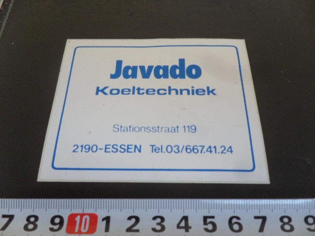 sticker Essen JAVADO Koeltechniek Stationsstraat 119, Ophalen of Verzenden, Zo goed als nieuw