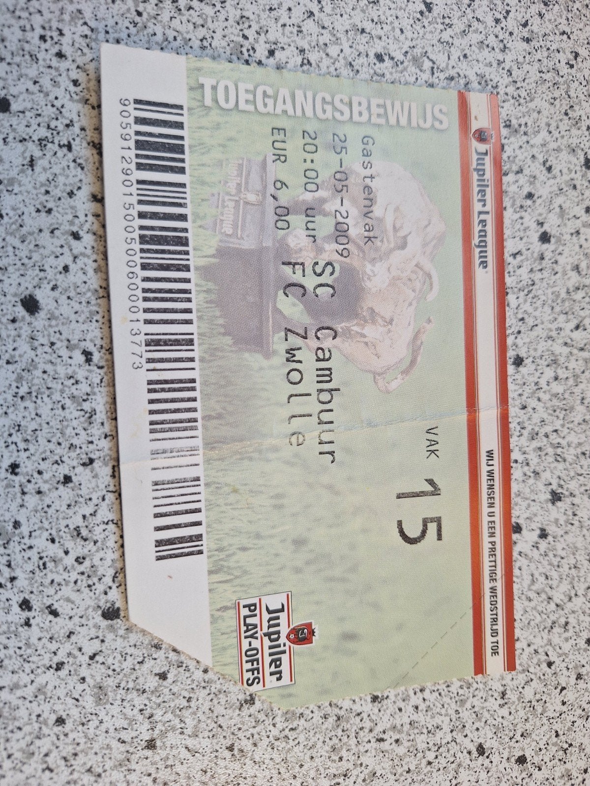 ticket sc cambuur fc zwolle 2008/ 2009, Verzamelen, Ophalen of Verzenden, Gebruikt, Overige binnenlandse clubs, Overige typen