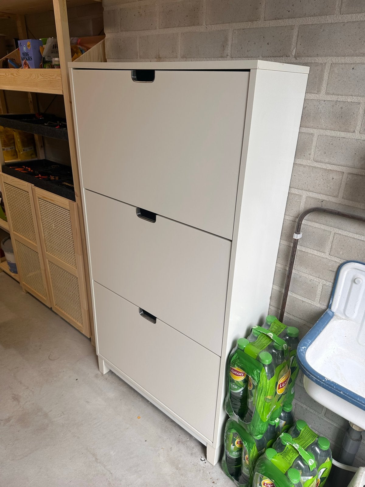 IKEA STÄLL Schoenenkast - Wit, 3 vakken, Huis en Inrichting, Kasten | Schoenenkasten, Ophalen, Gebruikt