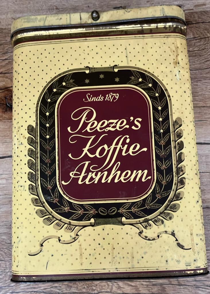 Groot blik Peeze's koffie Arnhem, Ophalen of Verzenden, Gebruikt, Verpakking