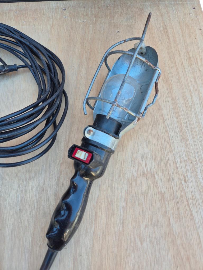 Vintage industriële looplamp  / korflamp, Antiek en Kunst, Ophalen of Verzenden
