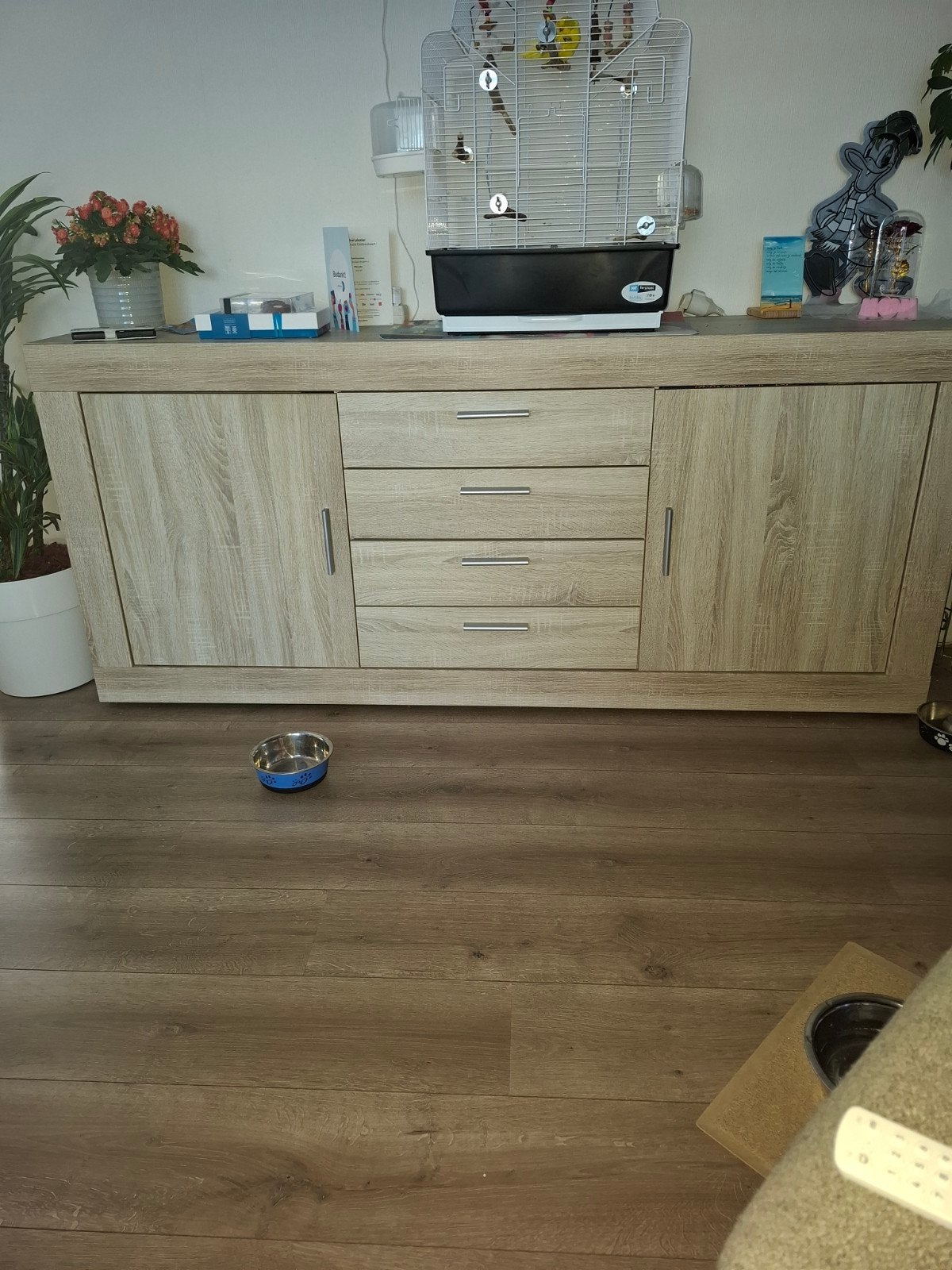 Dressoir/ TV-meubel/ vitrinekast, Ophalen, Met deur(en), Eikenhout, Zo goed als nieuw