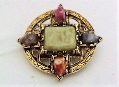 Prachtige Vintage Schotse Keltische Broche (7948-5547), Ophalen, Zo goed als nieuw, Goud, Overige materialen
