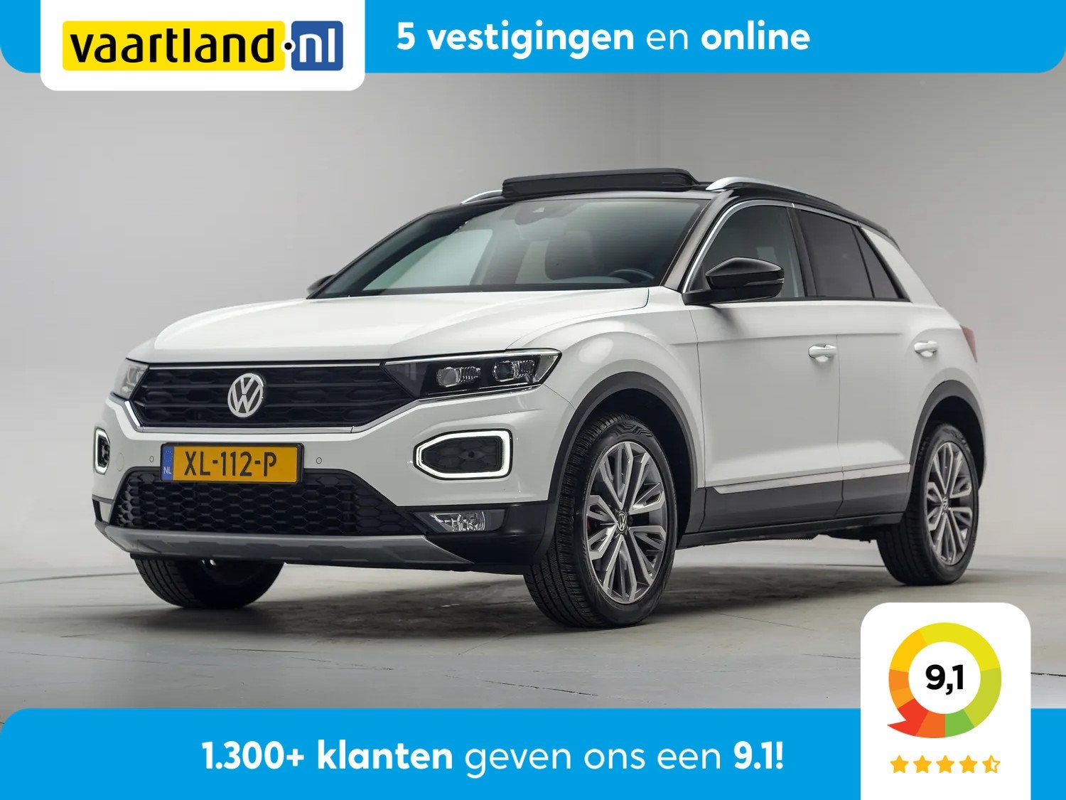 Volkswagen T-Roc 1.5 TSI 150pk Sport Executive [ Panorama LE, Auto's, Automatische klimaatregeling, 4 cilinders, 150 pk, Wit