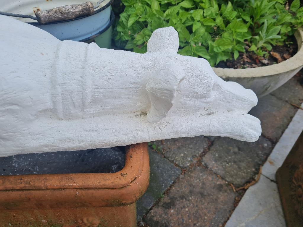 Betonnen liggende hond, Ophalen, Belle Vieille Brocante, Zo goed als nieuw, Jolandamonsieurs@gmail.com