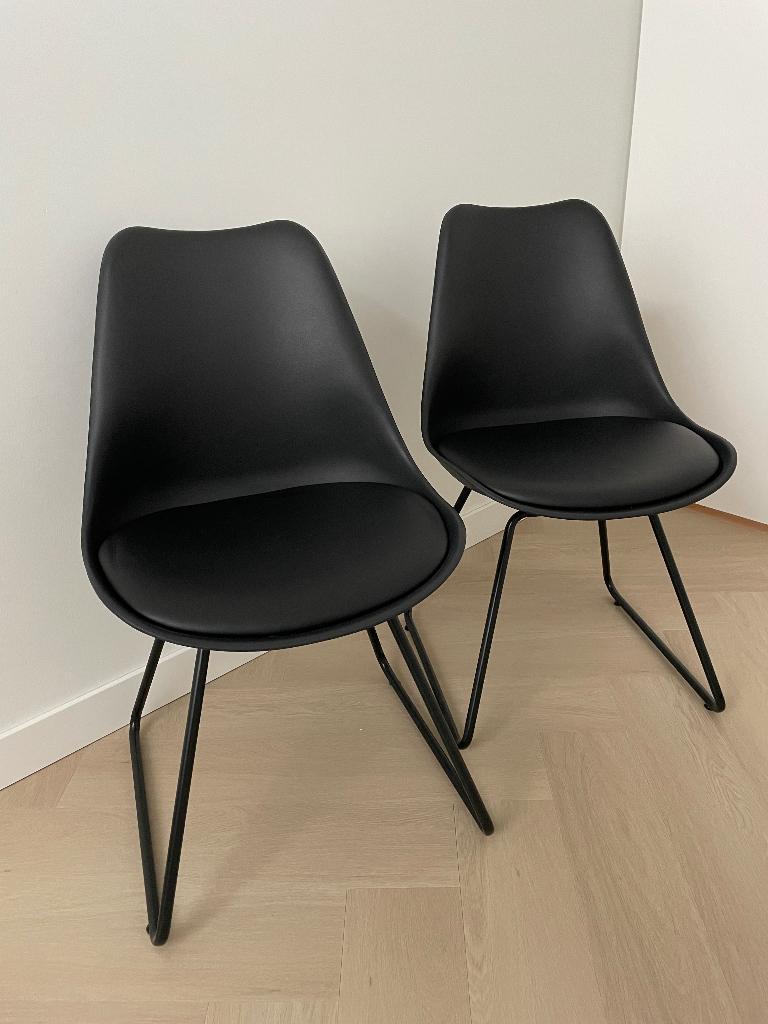 2 Eetkamerstoelen!, Ophalen, Kunststof, Twee, Zwart
