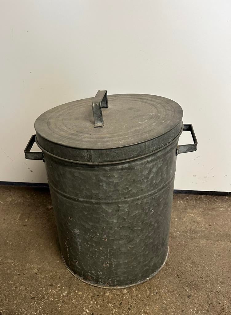 Zinken emmer ton, Huis en Inrichting, Ophalen, Zo goed als nieuw, Metaal, Minder dan 50 cm