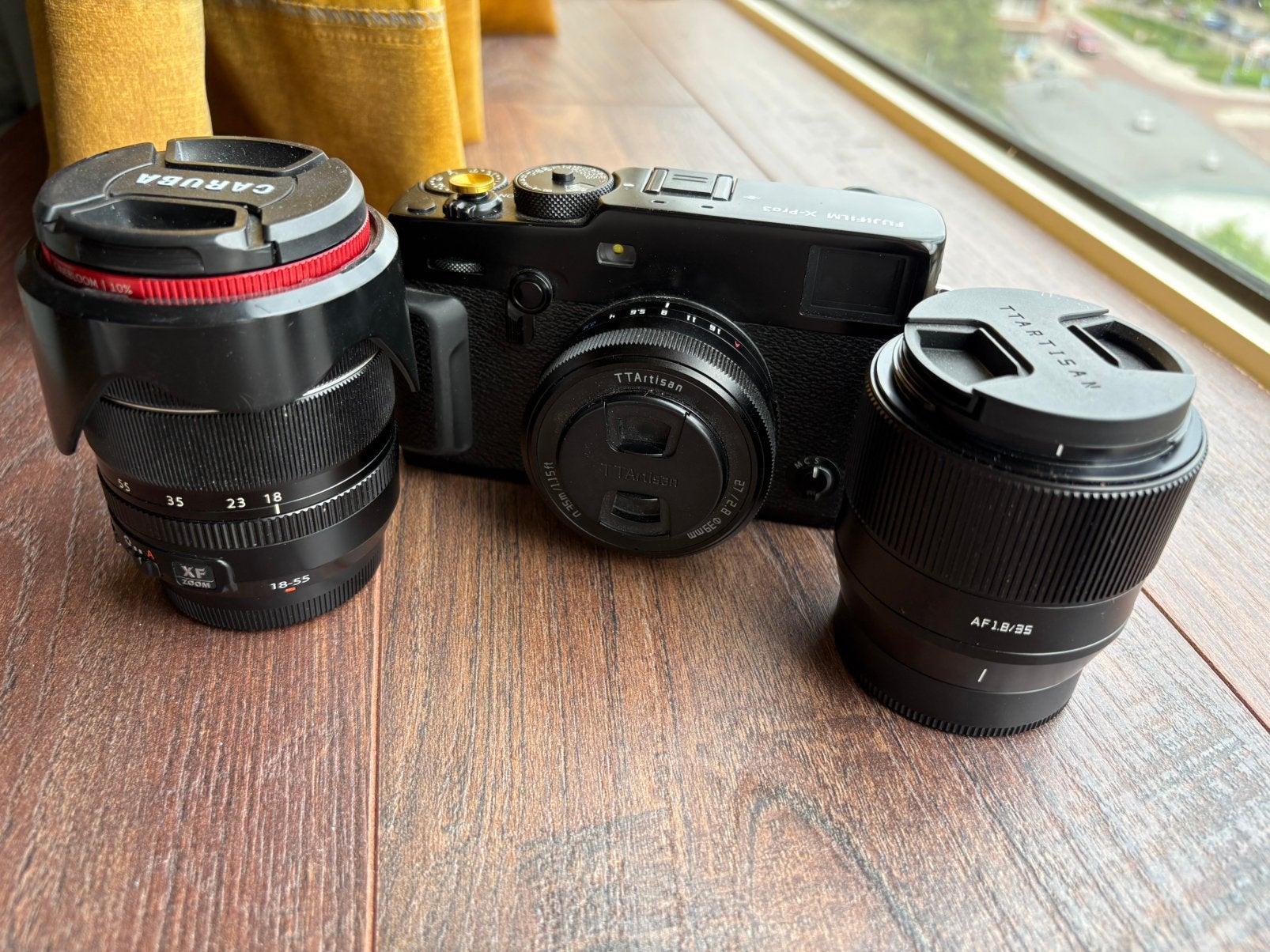 Fujifilm X-Pro3 met 3 lenzen (met een issue), Ophalen of Verzenden, Gebruikt, Standaardlens, Zoom