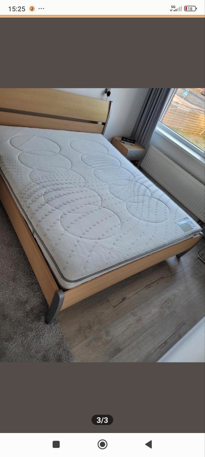 bed met nieuwe matras zo goed als nieuw, Tweepersoons, Zo goed als nieuw, Matras, 200 cm