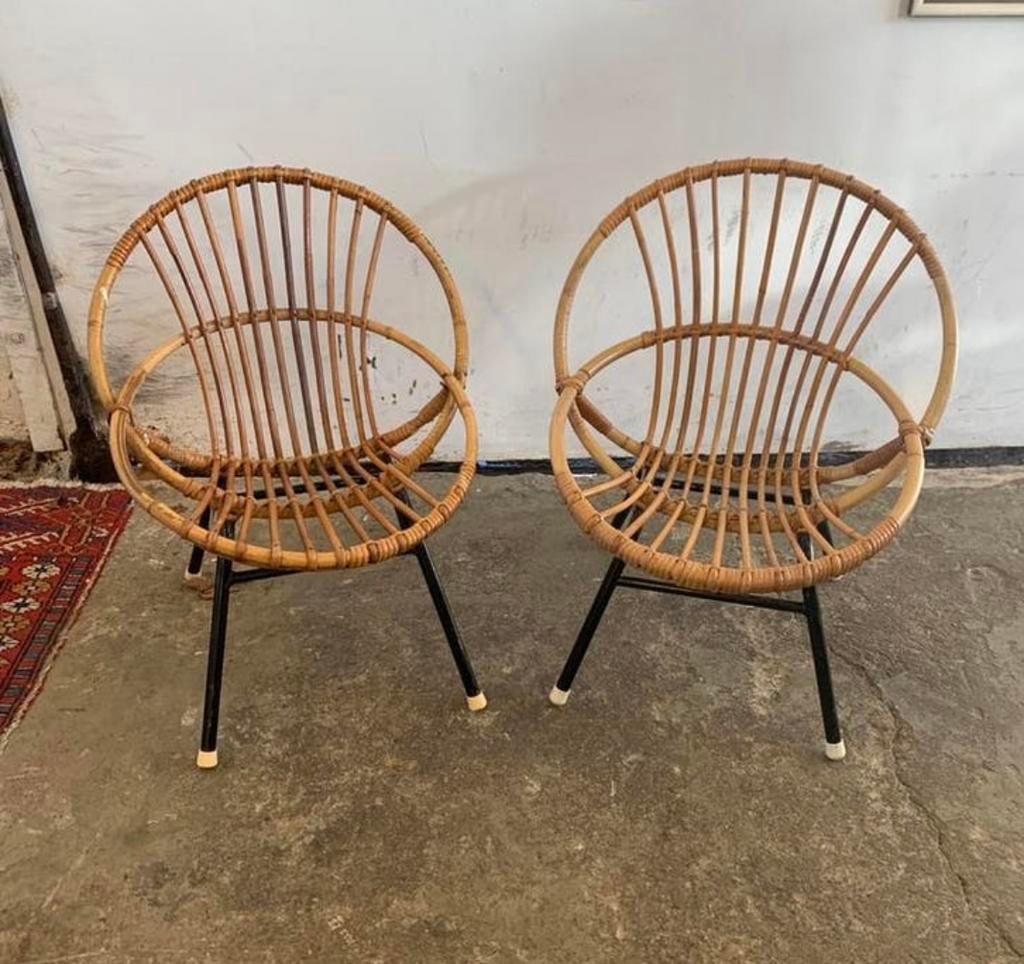 Fauteuil stoel twee Rotan Rohe Noordwolde kinder stoelen, Huis en Inrichting, Fauteuils, Ophalen of Verzenden, Zo goed als nieuw
