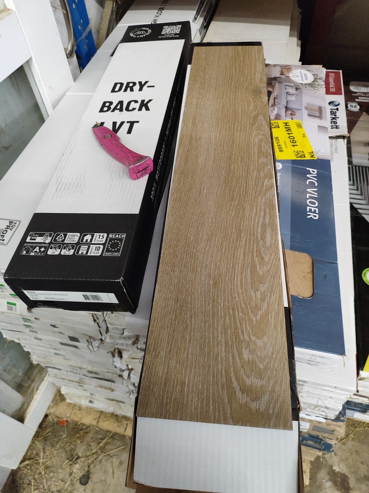Pvc visgraat vloer 91021 95081 6.96m2, Ophalen, Nieuw, 5 tot 10 m², Overige typen