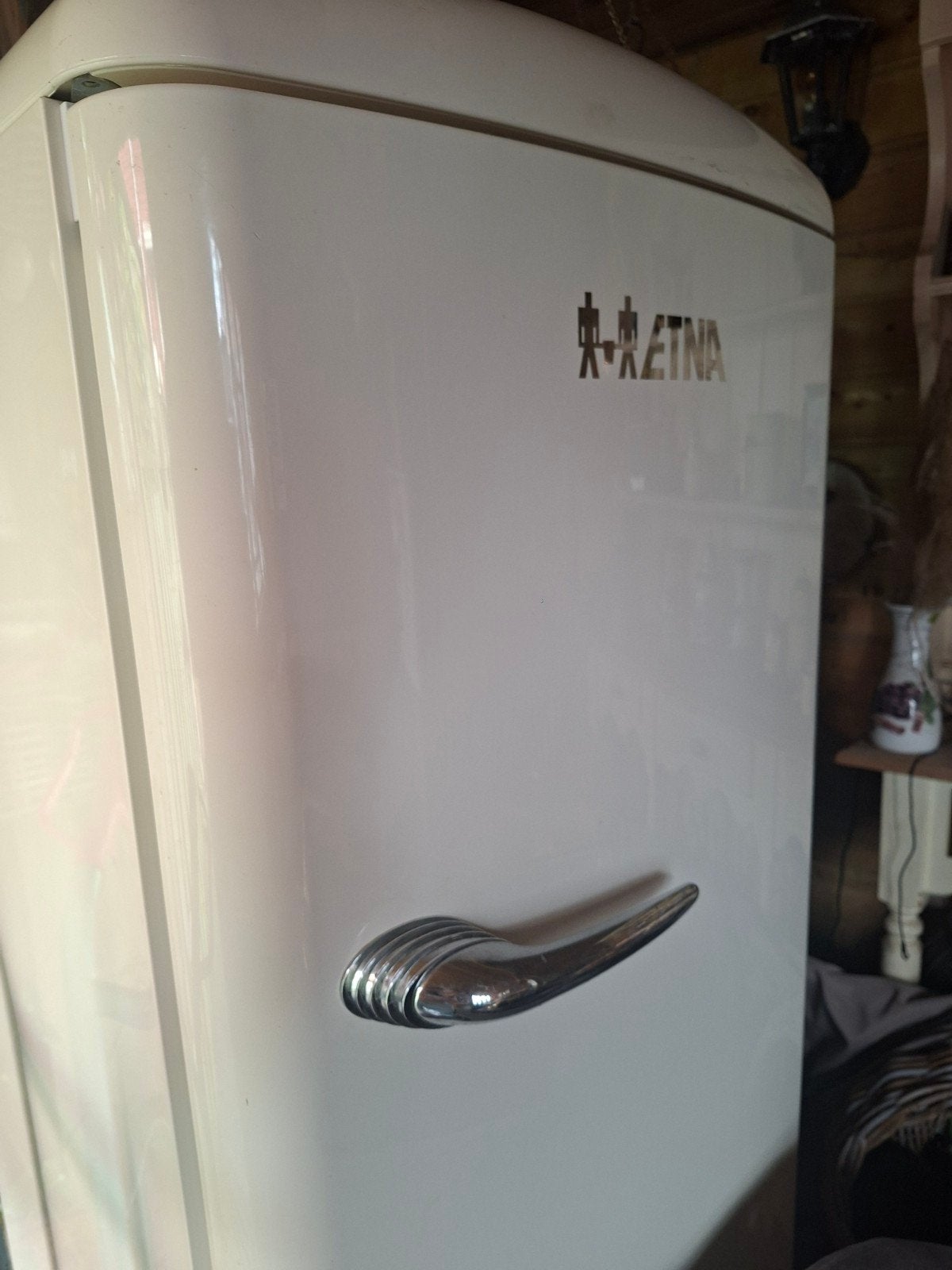 Vintage Etna koelkast - Crème wit retro model, Ophalen, 120 tot 140 cm, 100 tot 150 liter, 45 tot 60 cm