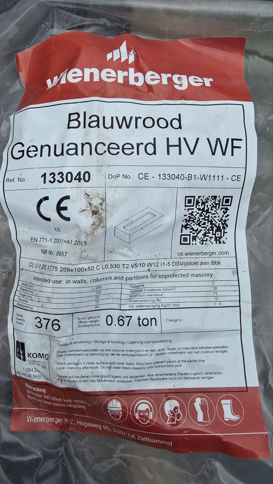 Bakstenen Waalformaat handvorm blauwrood genuanceerd, Ophalen, Nieuw, Bakstenen