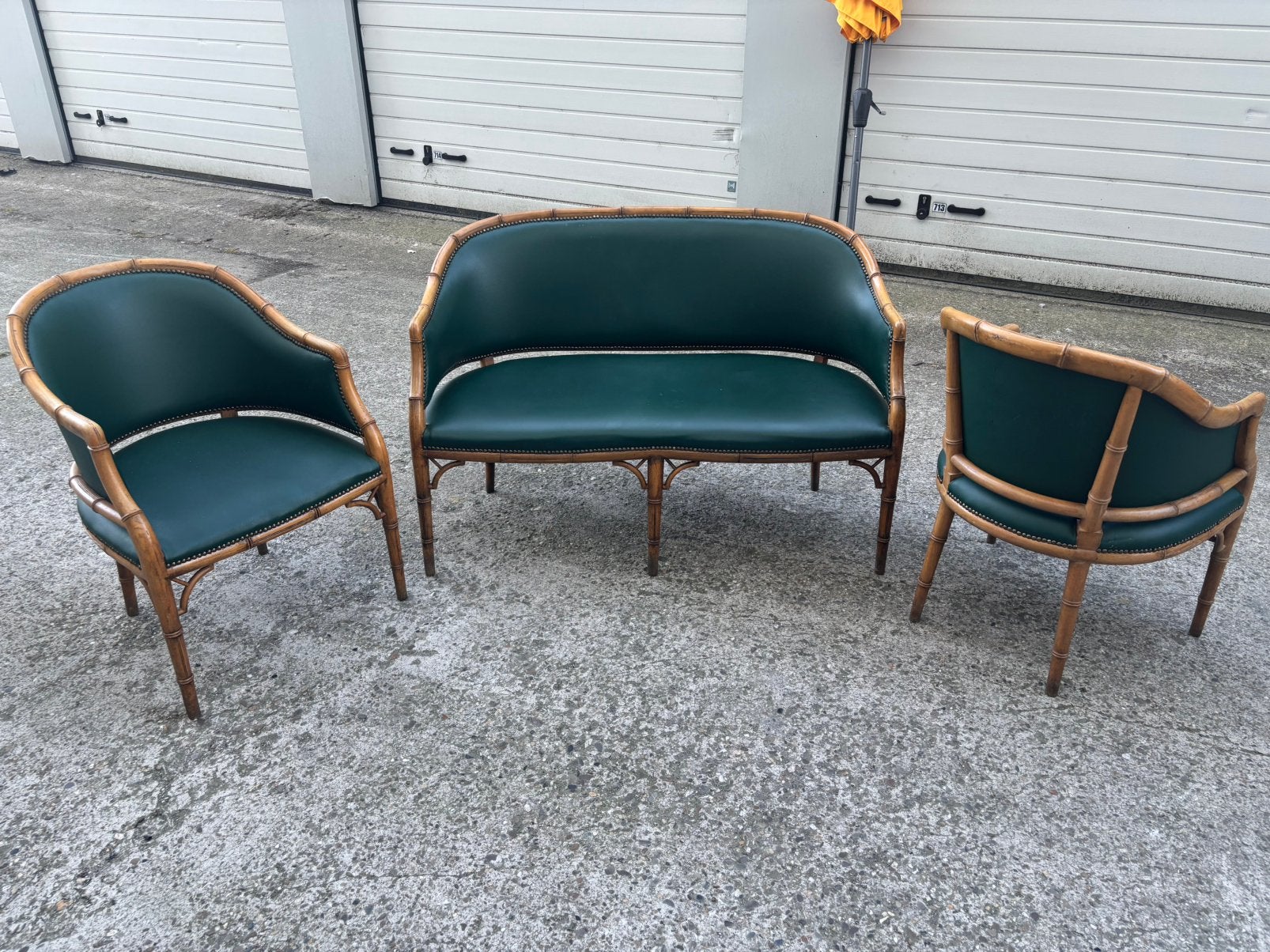 Vintage bamboe salonset, Ophalen