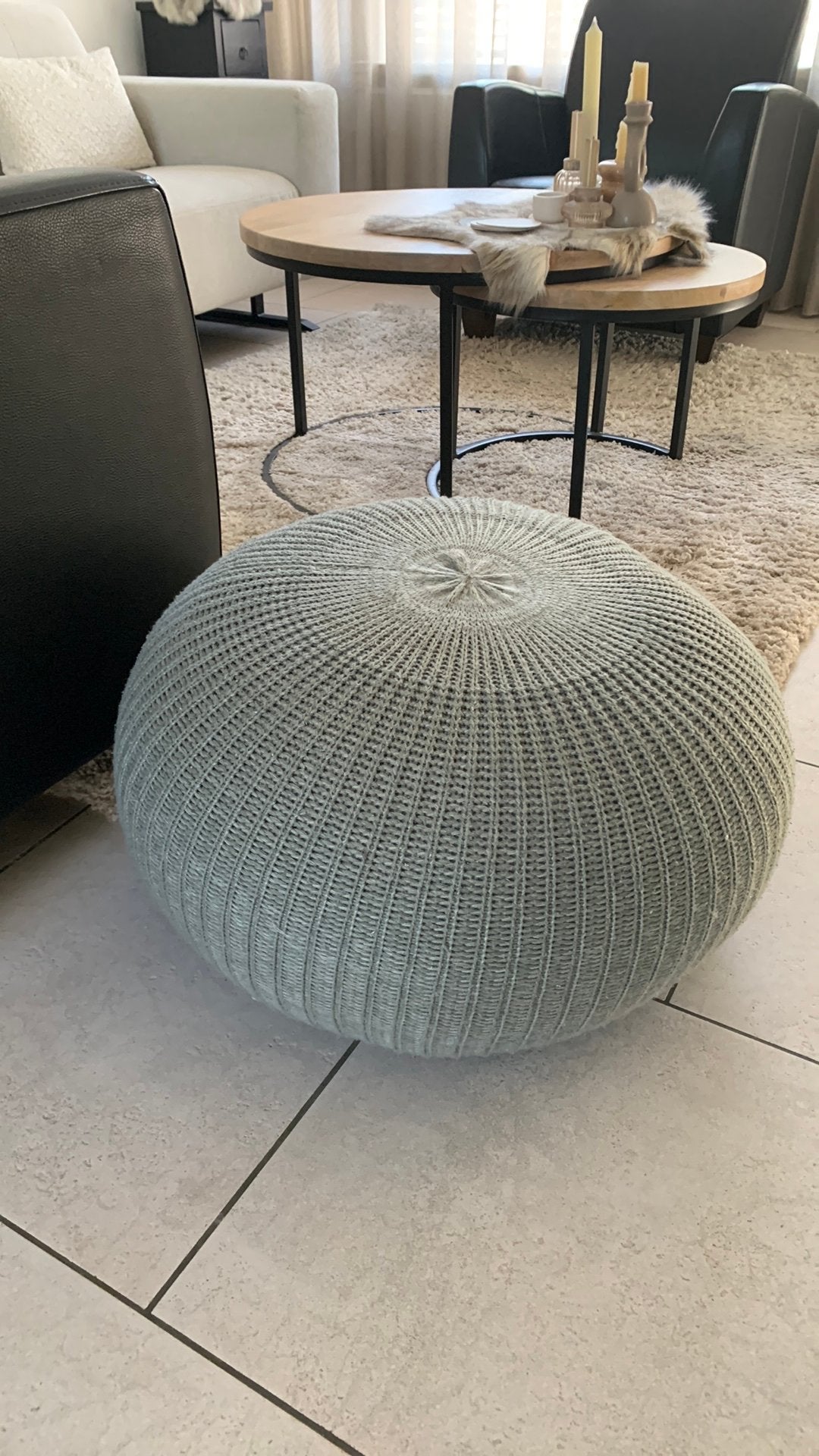 Ikea poef Sandared, Huis en Inrichting, Banken | Voetenbanken en Poefen, Ophalen, Rond, Minder dan 50 cm, Zo goed als nieuw