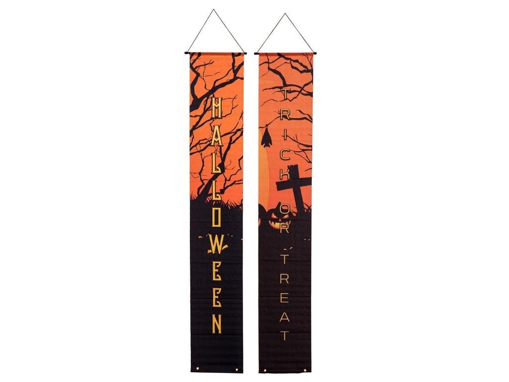 Europalms Halloween banner Haunted House - Set van 2, Versiering, Halloween of Griezel, ., Nieuw