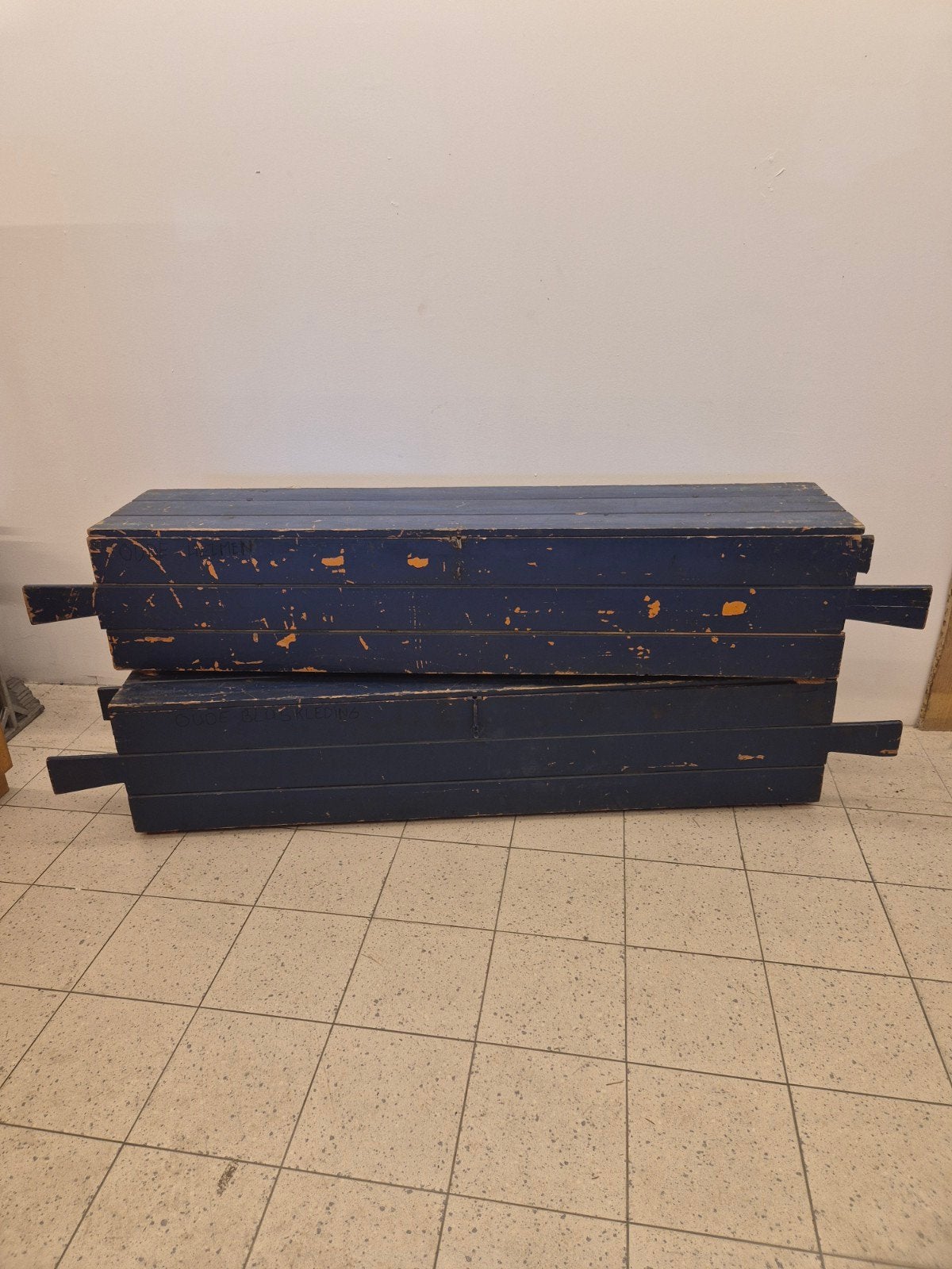 Originele vintage brandweer transportkisten – Oostwoud Fabri, Antiek en Kunst, Curiosa en Brocante, Ophalen