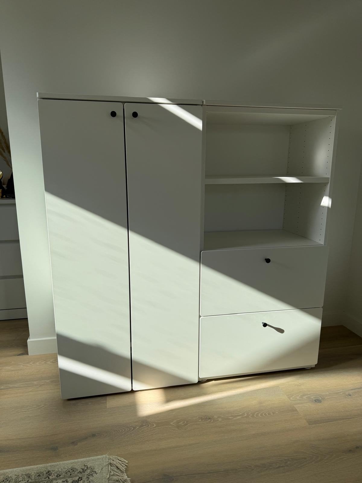 Ikea Platsa Kledingkast met lades en planken, Ophalen, 100 tot 150 cm, Modern, Scandinavisch, 100 tot 150 cm