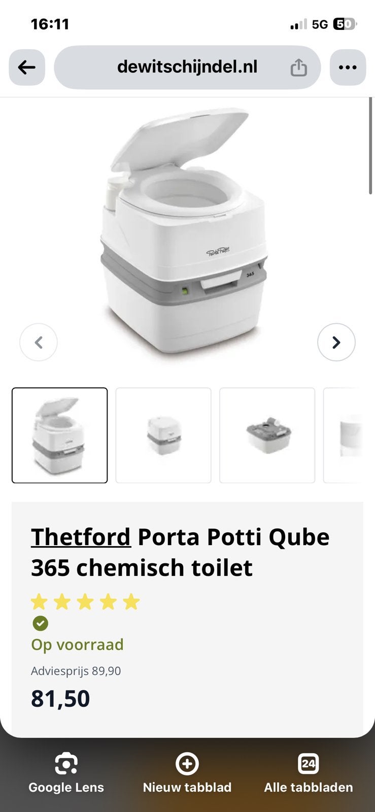 Thetford porta potti Qube 365, Ophalen, Zo goed als nieuw
