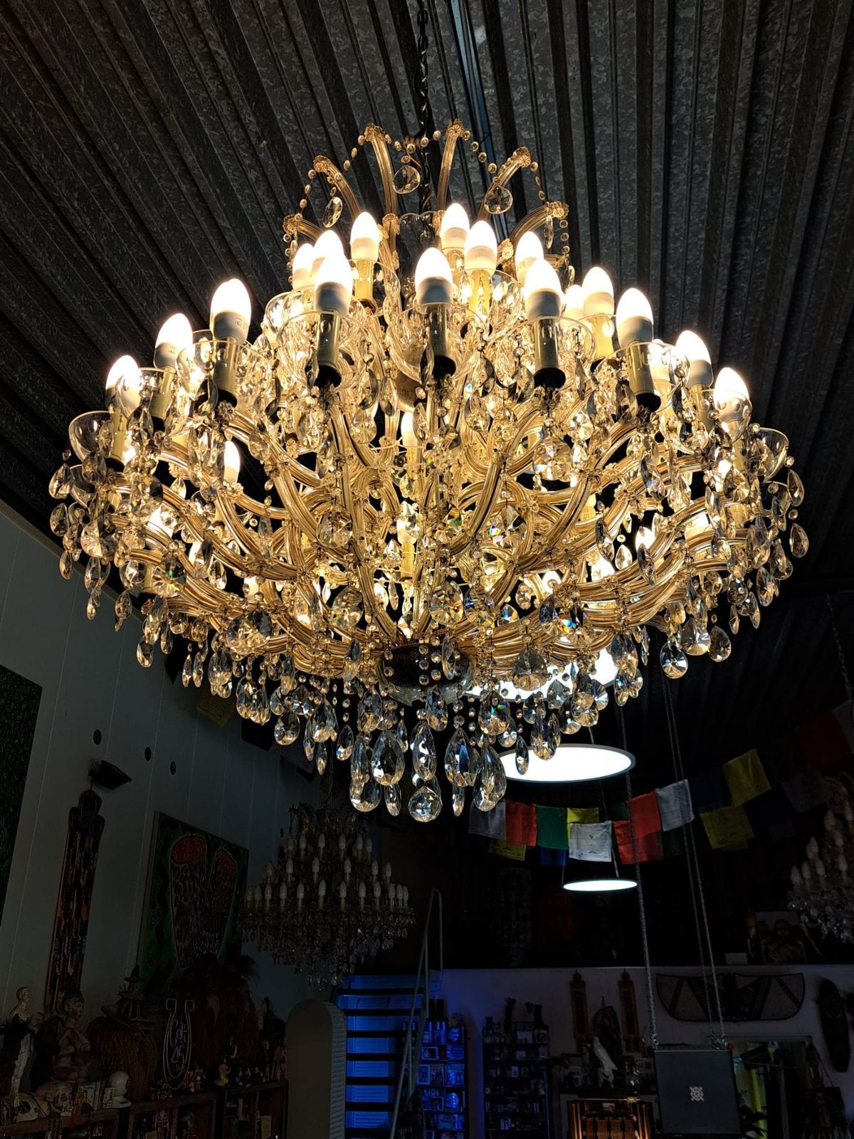 Kroonluchters cristal, Huis en Inrichting, Lampen | Kroonluchters, Ophalen, Zo goed als nieuw, Glas