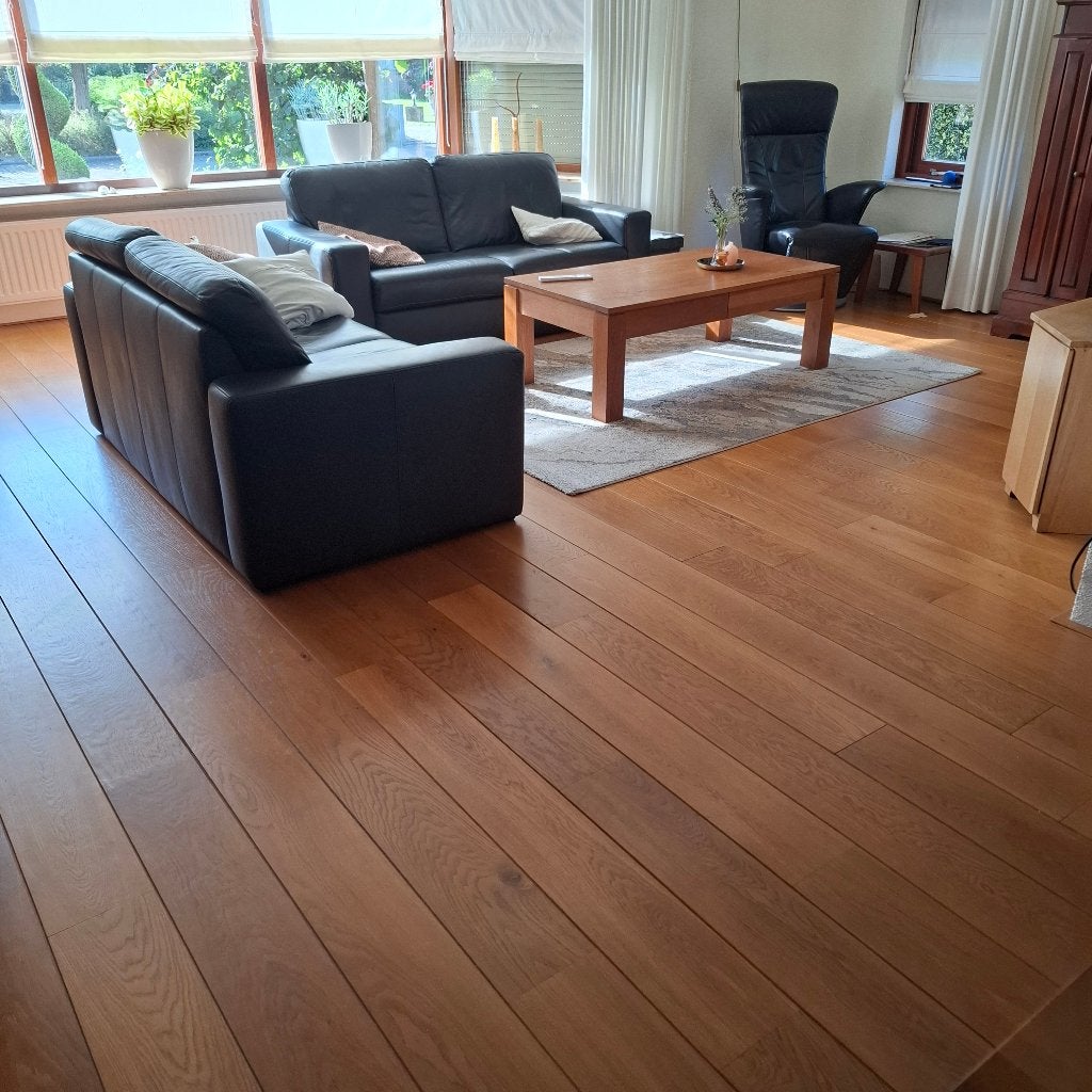 Prachtig massief eiken houten vloer / parketvloer ca 38 m2, Ophalen, Gebruikt, Vloerdelen of -planken, 10 m² of meer