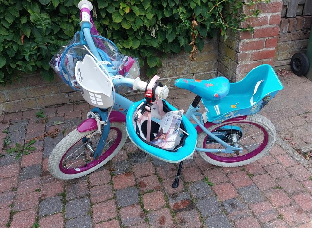 Kinderfiets Frozen meisje 16 inch, Zijwieltjes, Ophalen of Verzenden, Frozen, 16 tot 20 inch