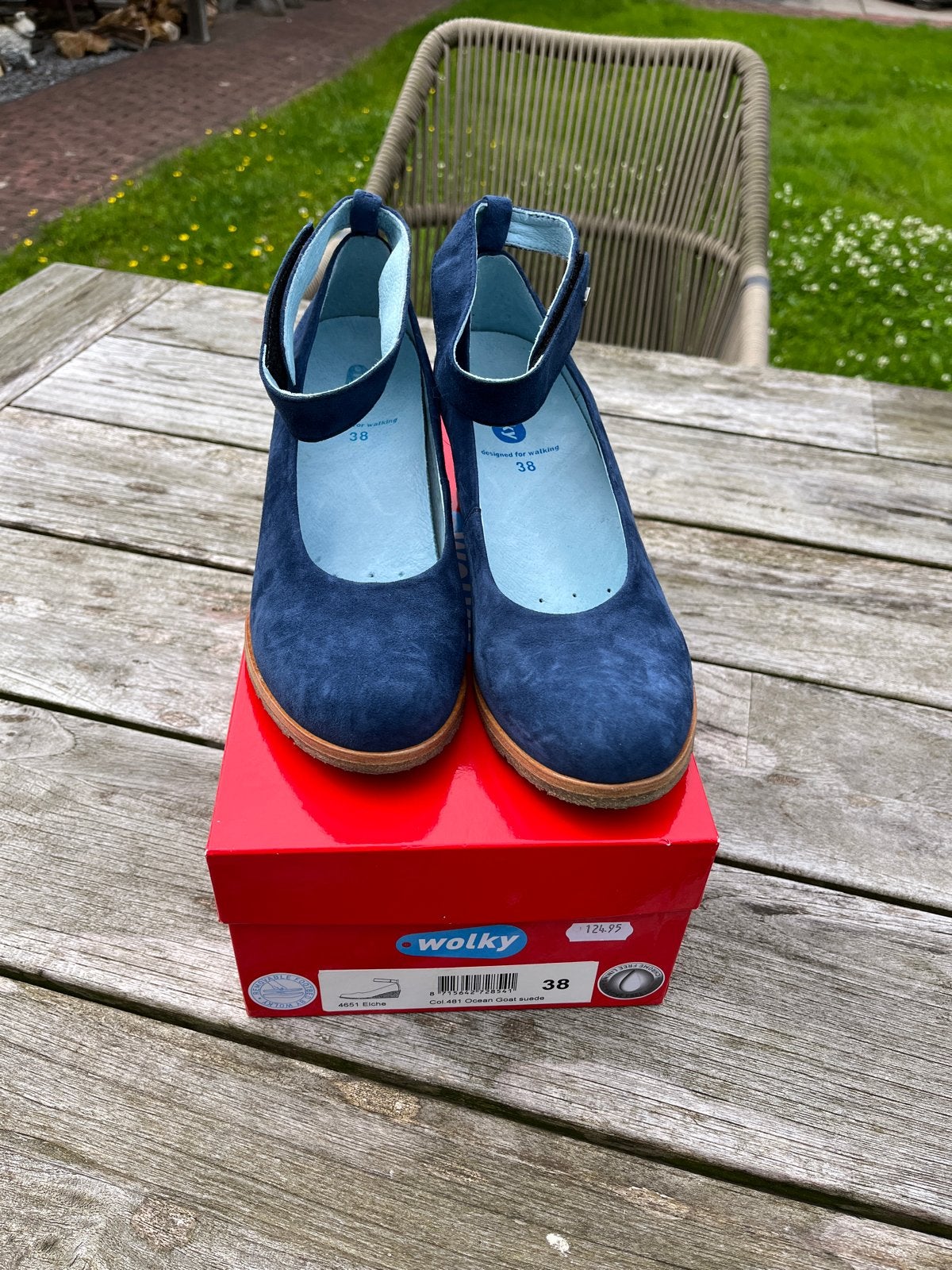 Wolky Elche 4651 dames sandaal, maat 38, Ocean blauw, Ophalen of Verzenden, Zo goed als nieuw, Blauw, Sandalen of Muiltjes