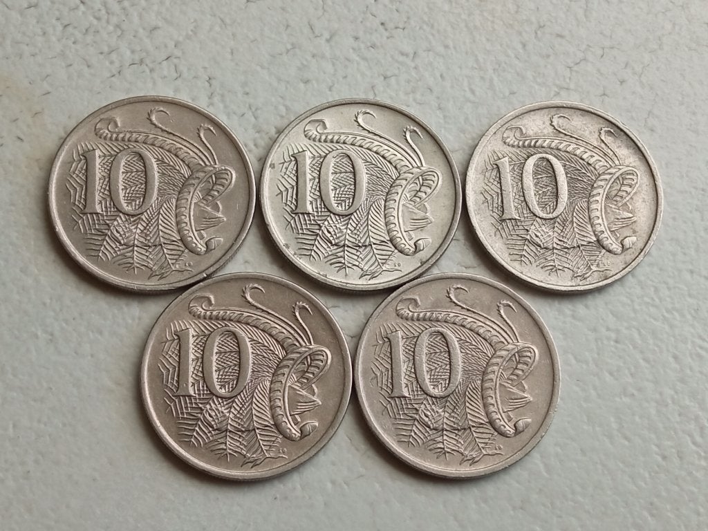 Australië 5 x 10 cent., Ophalen of Verzenden, Setje