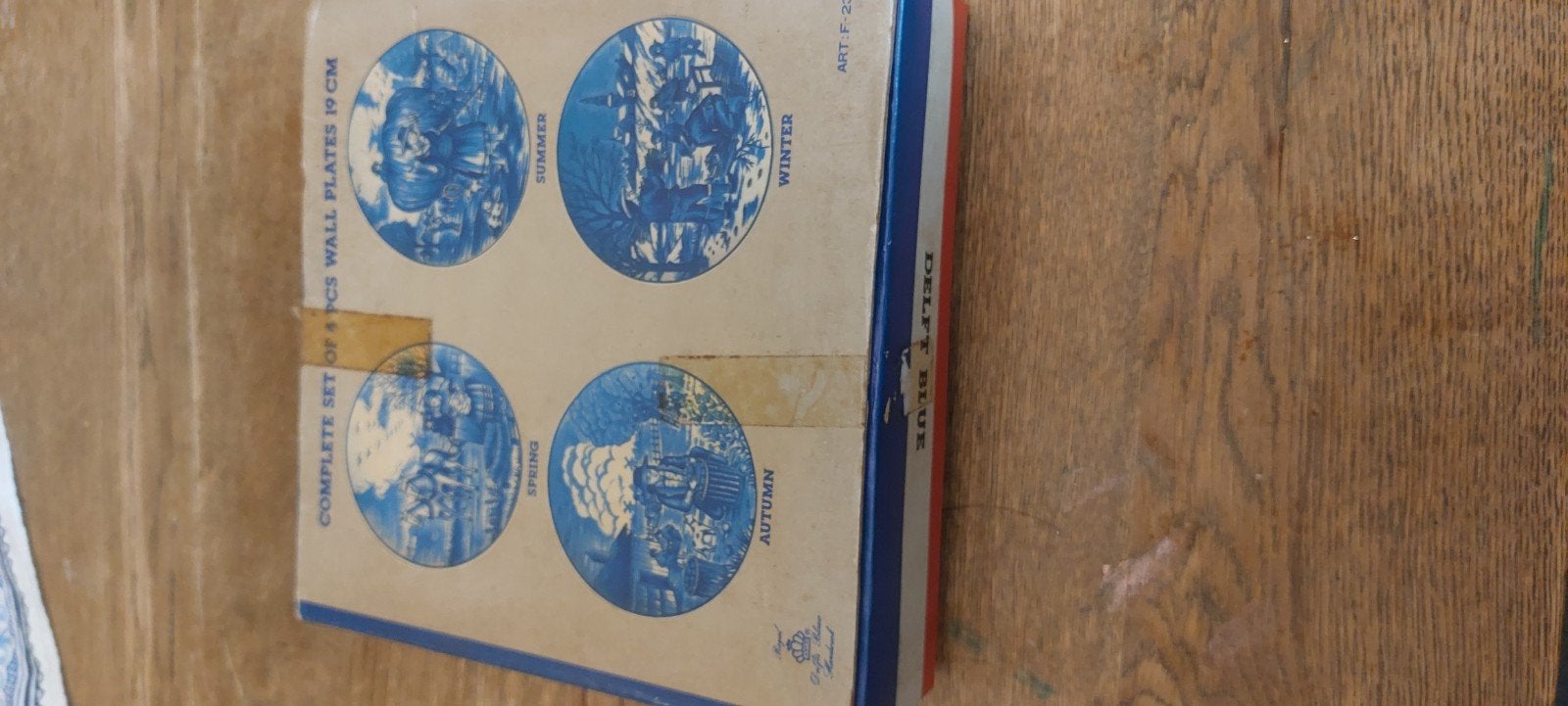 Complete set van 4 Delfts Blauwe wandborden - Jaargetijden, Antiek en Kunst, Ophalen of Verzenden