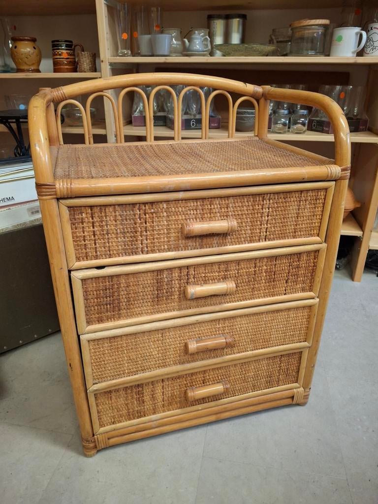 Rotan Ladekastje met vier Lades, Ophalen, Overige materialen, Minder dan 50 cm, Gebruikt