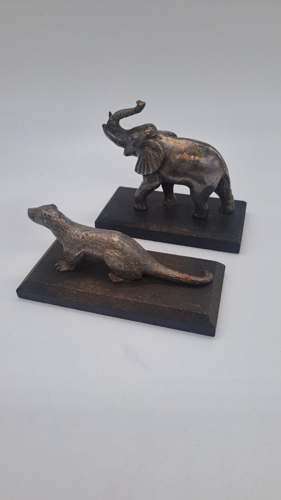 WNF Verzilverde Dieren: Olifant en Otter setprijs!, Ophalen of Verzenden, Gebruikt, Wild dier, Beeldje of Figuurtje