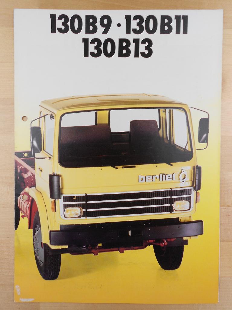 Berliet 130B9 130B11 130B13  Brochure 1978 130 B9 B11 B13, Berliet, Ophalen of Verzenden, Zo goed als nieuw, Overige merken