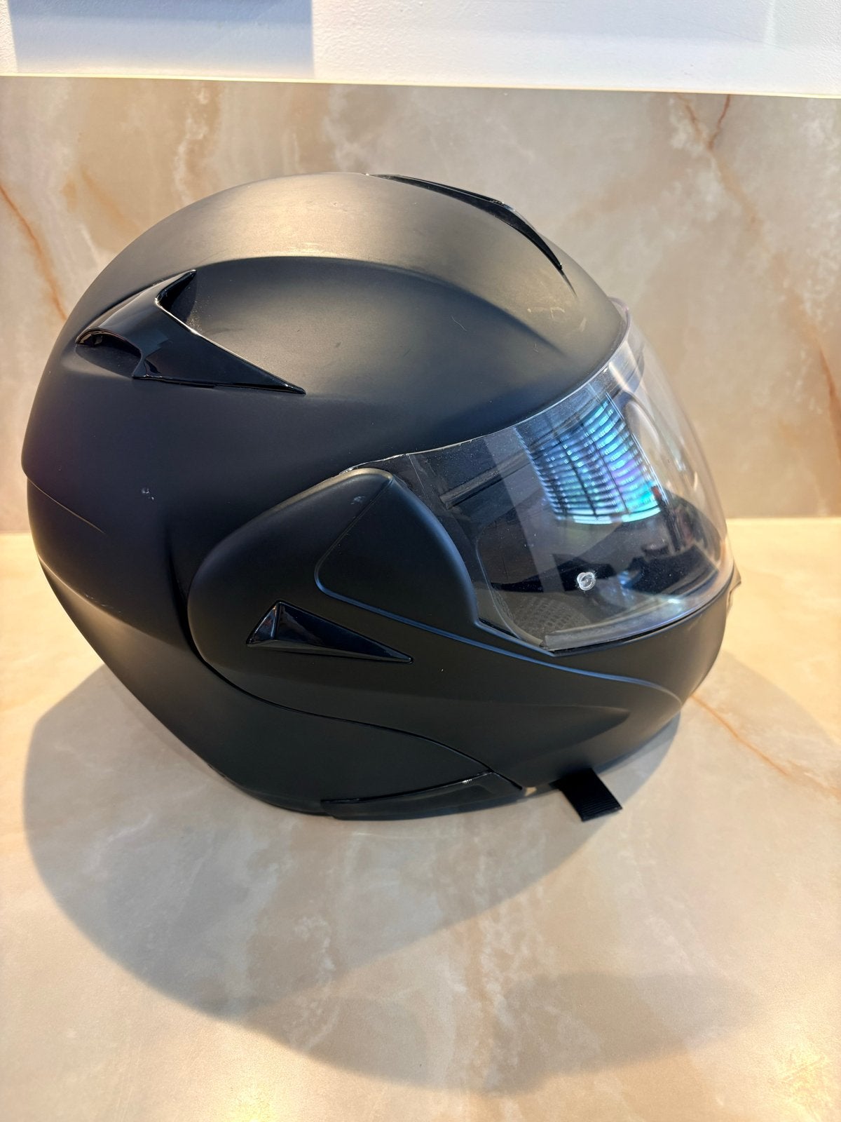 VINZ Calobra Systeemhelm Mat Zwart, maat L, M, Systeemhelm, Heren, Tweedehands