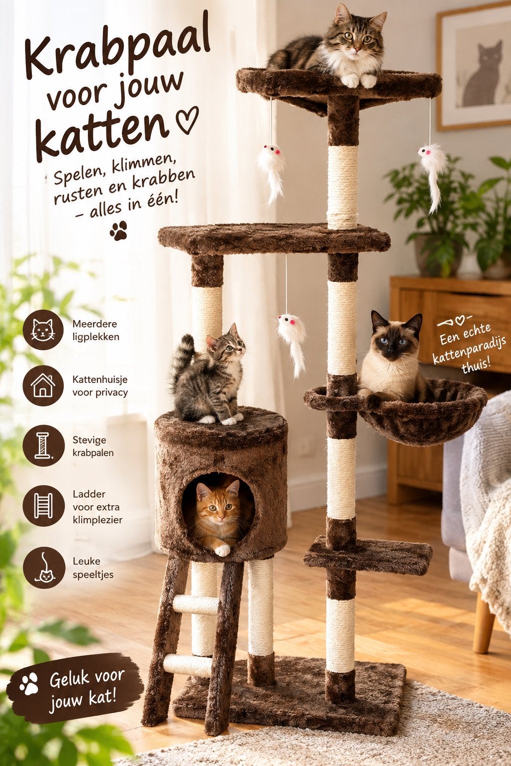 Krabpaal nieuw !!!, Dieren en Toebehoren, Ophalen, Nieuw, Krabpaal