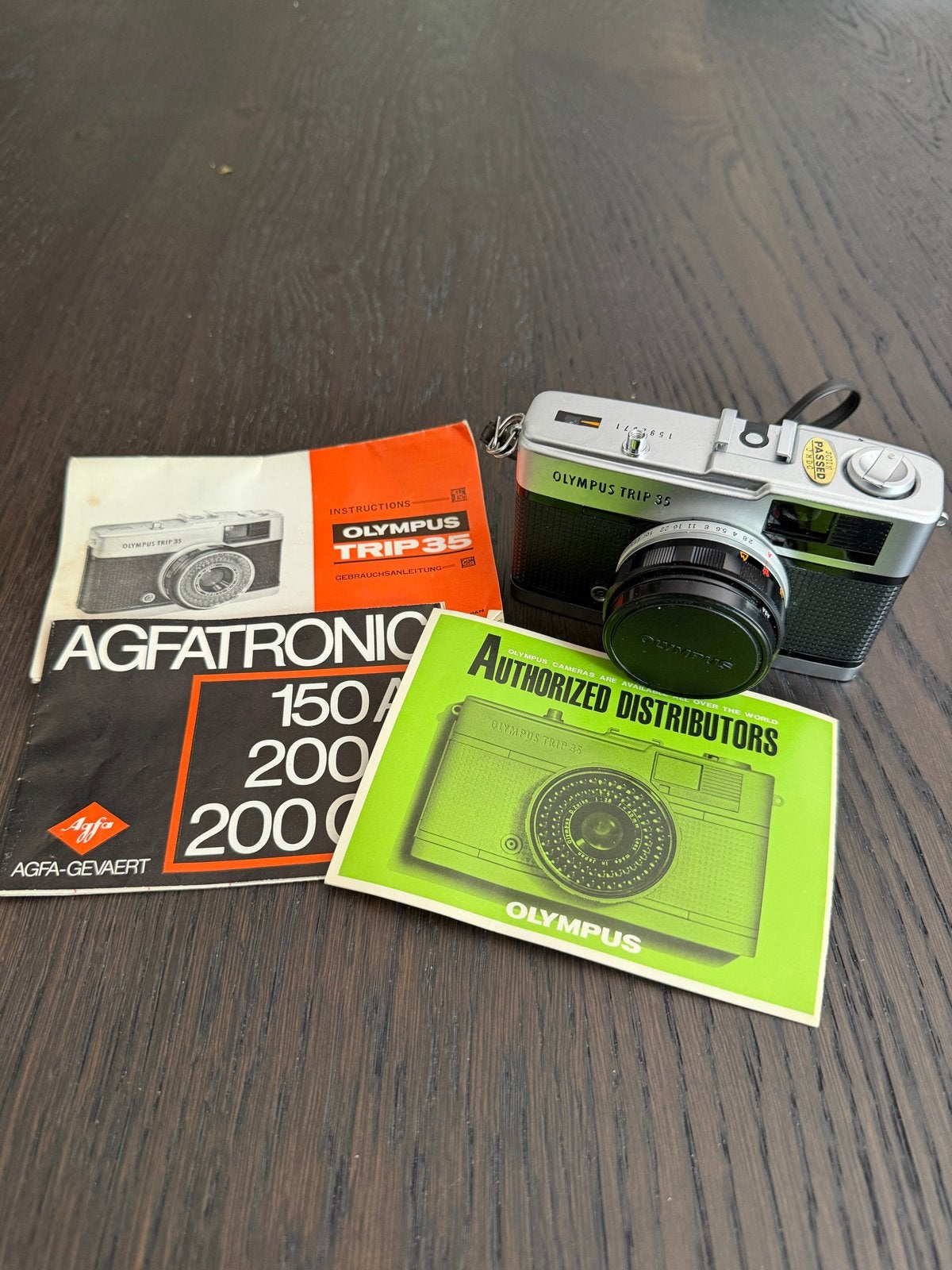 Vintage Olympus Trip 35 camera met handleidingen, Audio, Tv en Foto, Fotocamera's Analoog, Ophalen of Verzenden, Nieuw, Compact