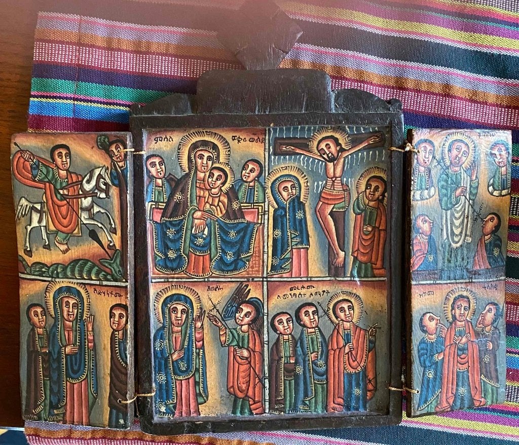 Ethiopisch koptisch drieluik:, Ophalen of Verzenden