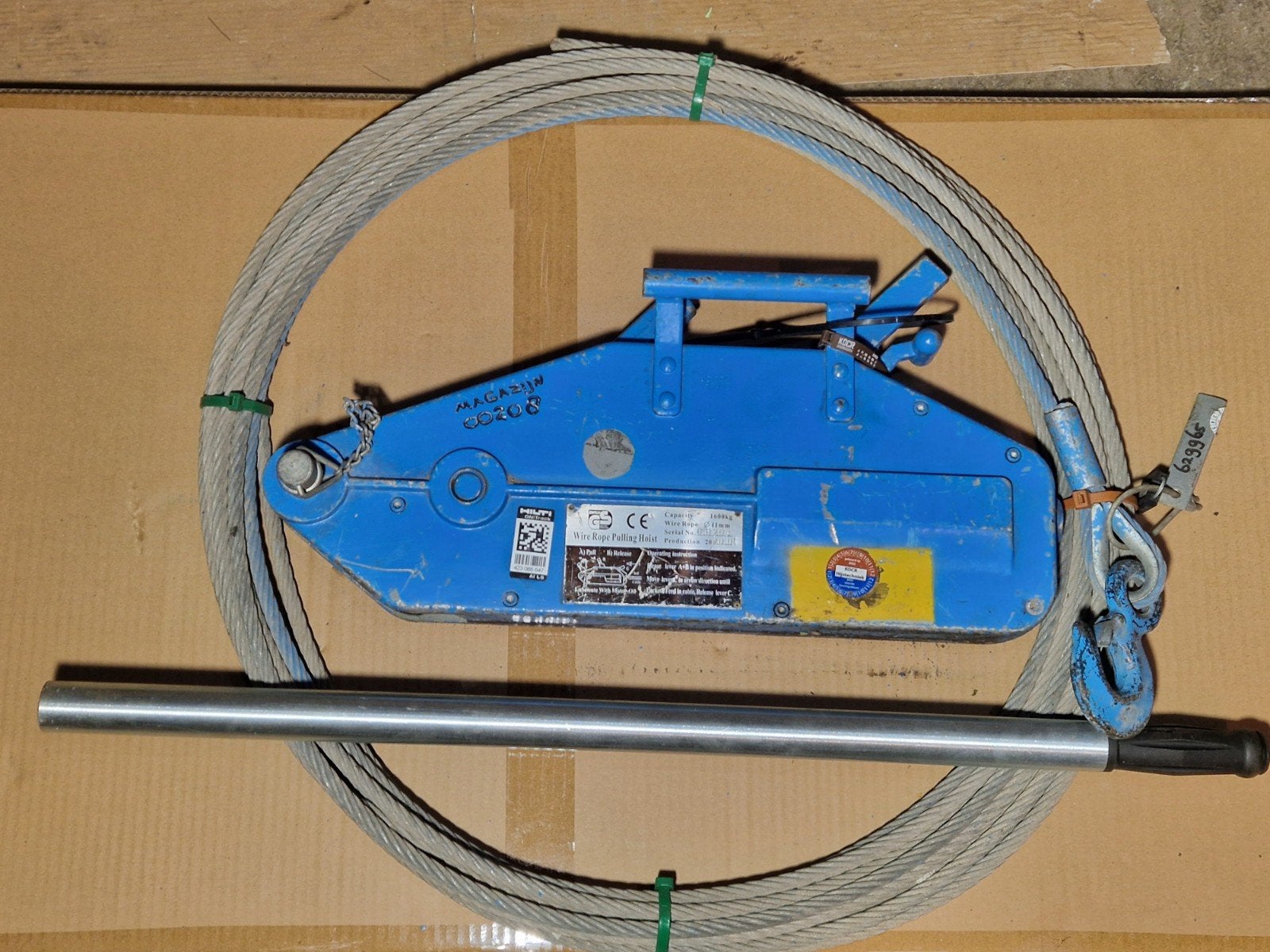 TIRFOR 1600kg Staaldraadtakel Staaldraad takel lier, Gebruikt, Edisonstraat 12 6902PK zevenaar, Info.nl@tractel.com, Handmatig