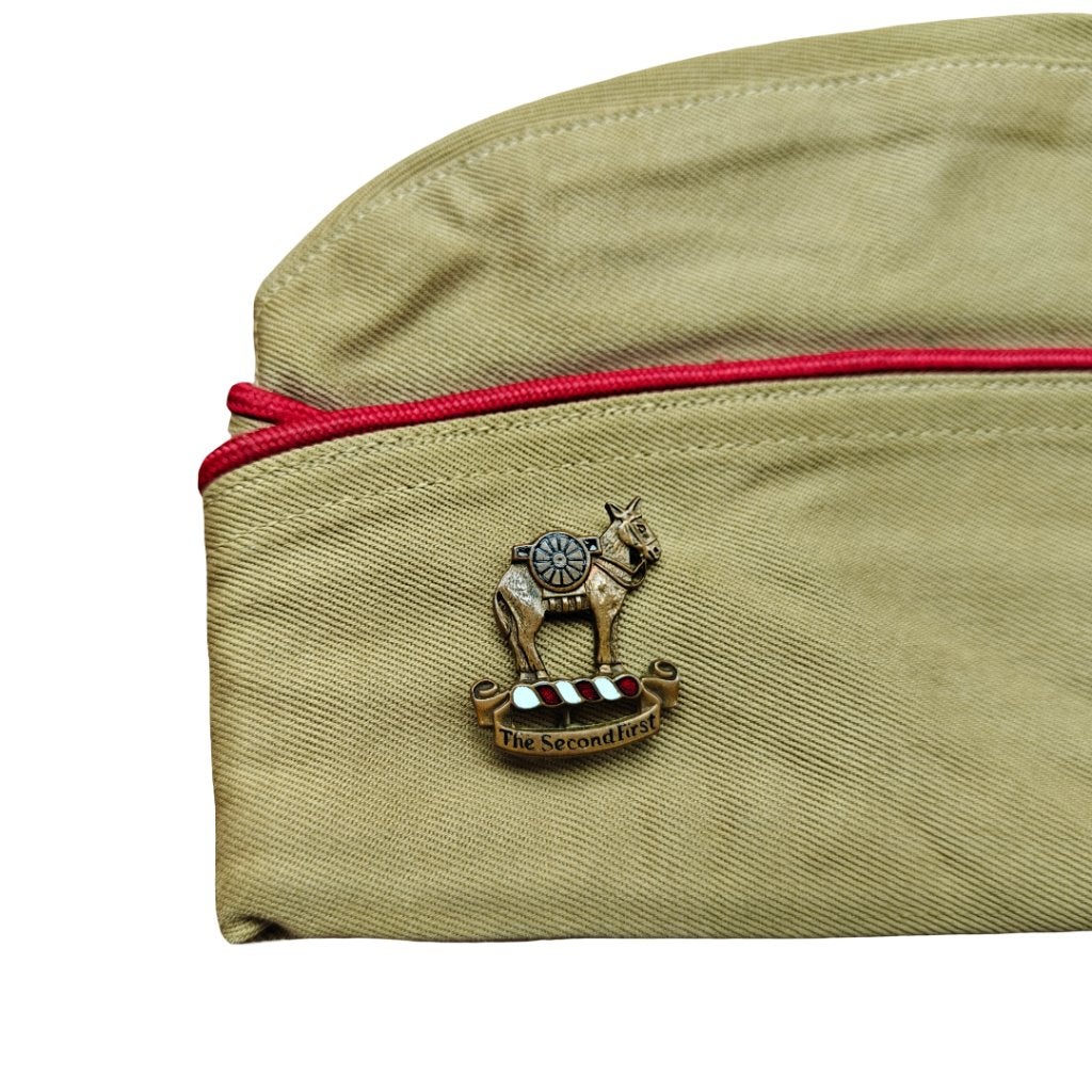 WWII US Garrison Cap 2nd Field Artillery Regiment, Ophalen of Verzenden, Amerika, Embleem of Badge