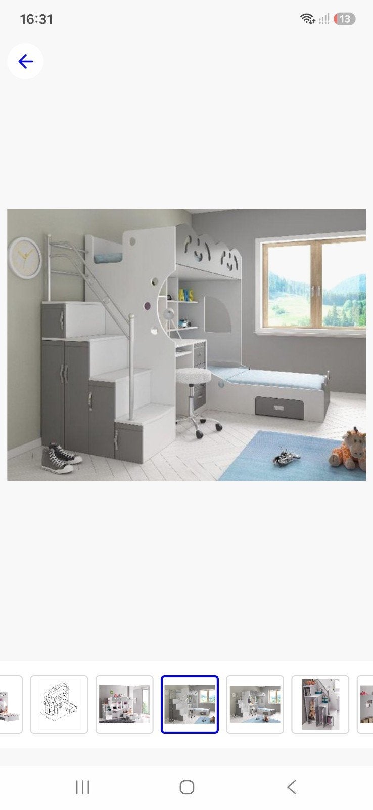 Stapelbed met bureau en kast. Reeds gedemonteerd, Gebruikt, 90 cm, Eenpersoons, Ophalen of Verzenden