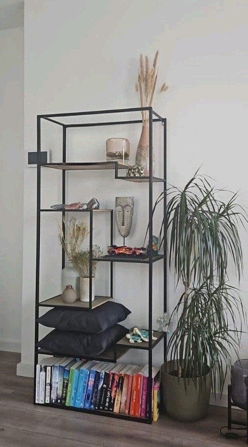 Vakkenkast 170x72x32 cm - Zwart/Hout, Huis en Inrichting, Kasten | Overige, Ophalen
