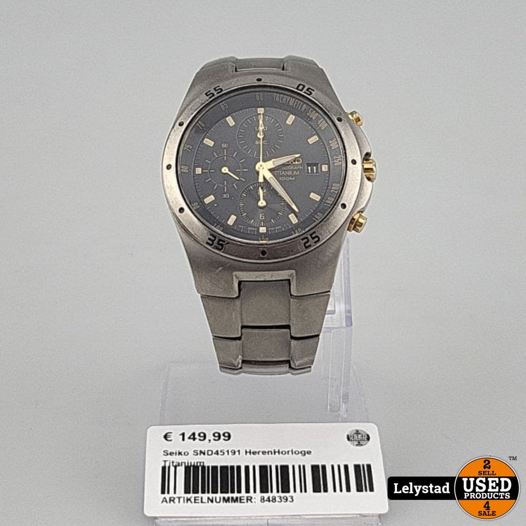 Seiko SND45191 HerenHorloge Titanium, Sieraden, Tassen en Uiterlijk, Horloges | Heren, Seiko, Gebruikt, Support@seiko.com, 5-11, Akasaka 2-chome
Minato-ku, Tokyo 107-0052
Japan