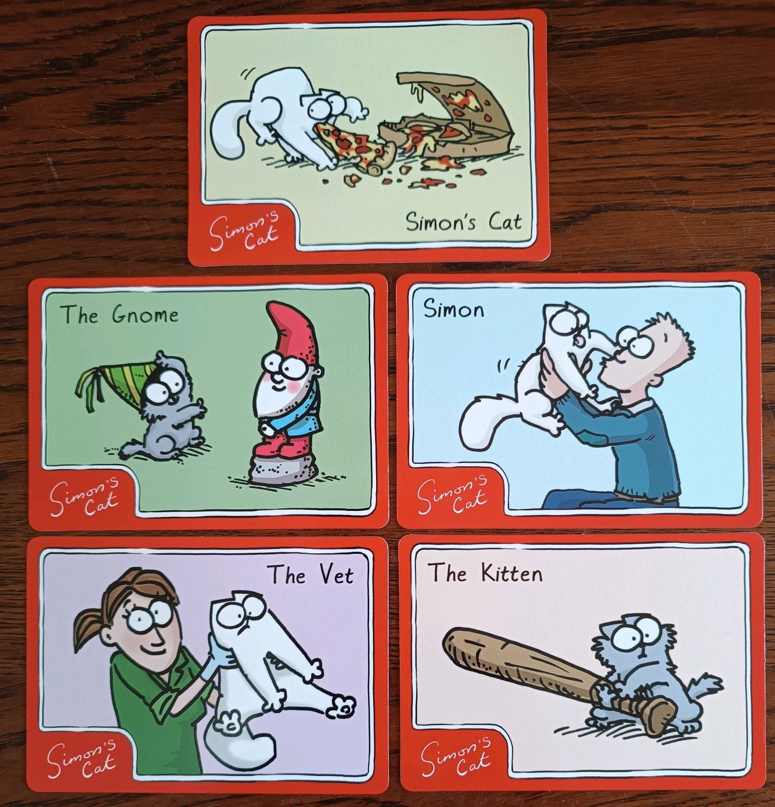 5 Simon's Cat kaarten uit 2009 - Leuk voor verzamelaars!, Ophalen of Verzenden, Gebruikt