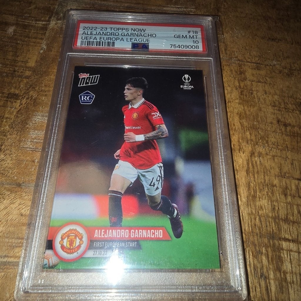 Alejandro Garnacho Topps Now UEFA Europa League PSA 10, Ophalen of Verzenden, Zo goed als nieuw, Buitenlandse clubs, Spelerskaart