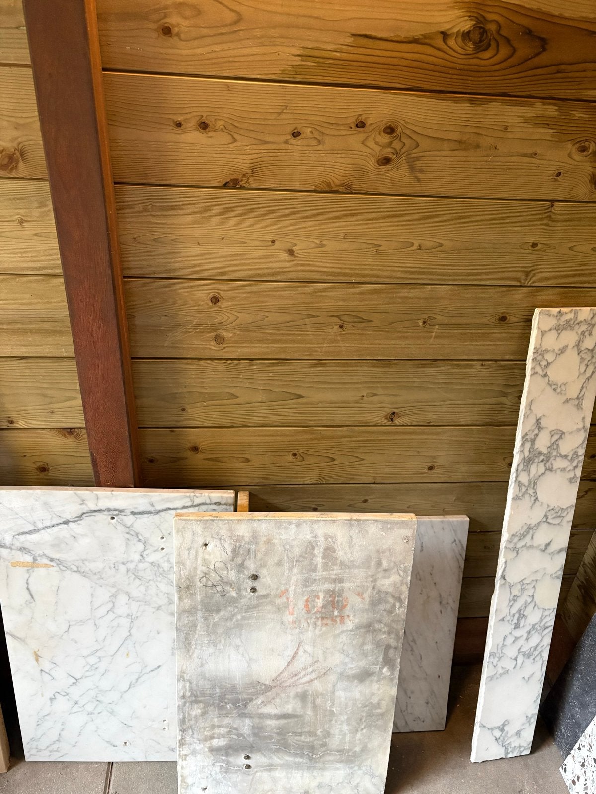 4 Marmeren natuursteen planken uit jaren '30 woning, Ophalen, 60 cm of meer, Gebruikt, Overige typen