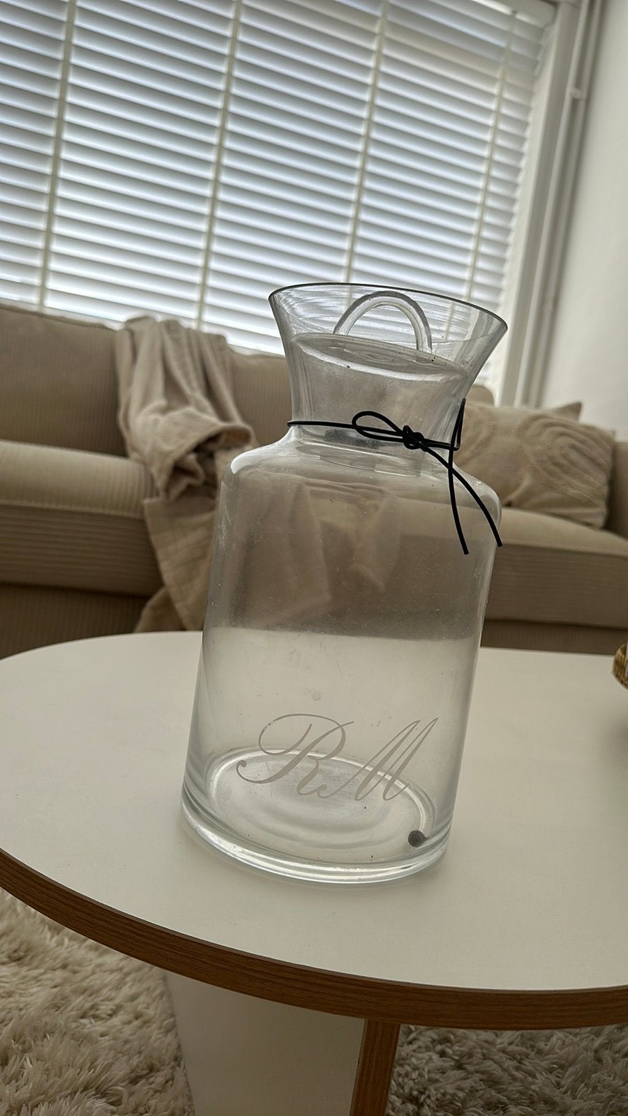 Riviera Maison Glazen pot met RM Logo, Ophalen, Zo goed als nieuw, Overige kleuren, Glas